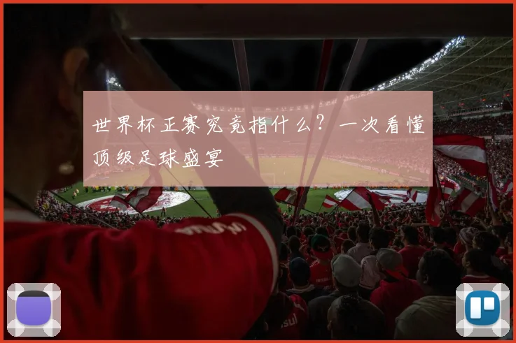 世界杯正赛究竟指什么？一次看懂顶级足球盛宴